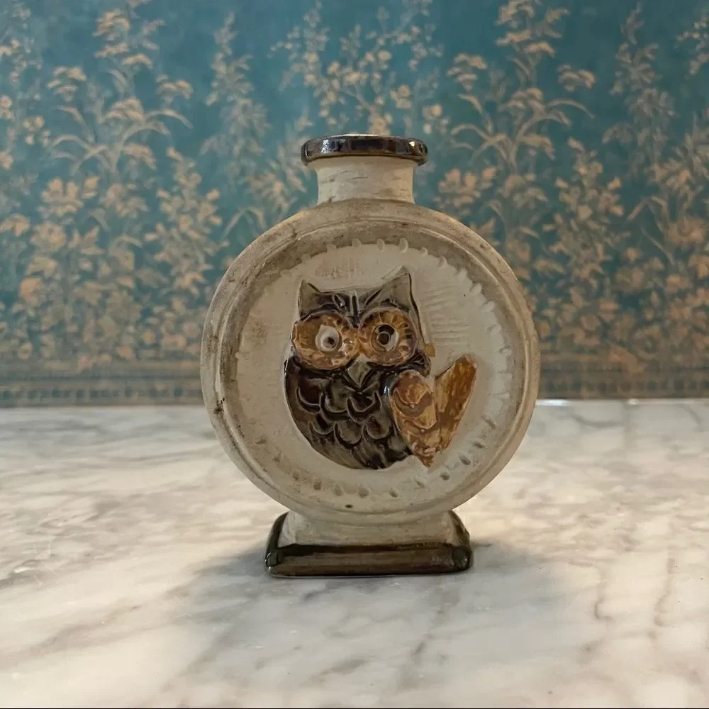 Vintage Round Owl Bud Vase